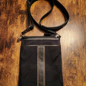 Coach Crossbody Signature Black Fabric Handbag